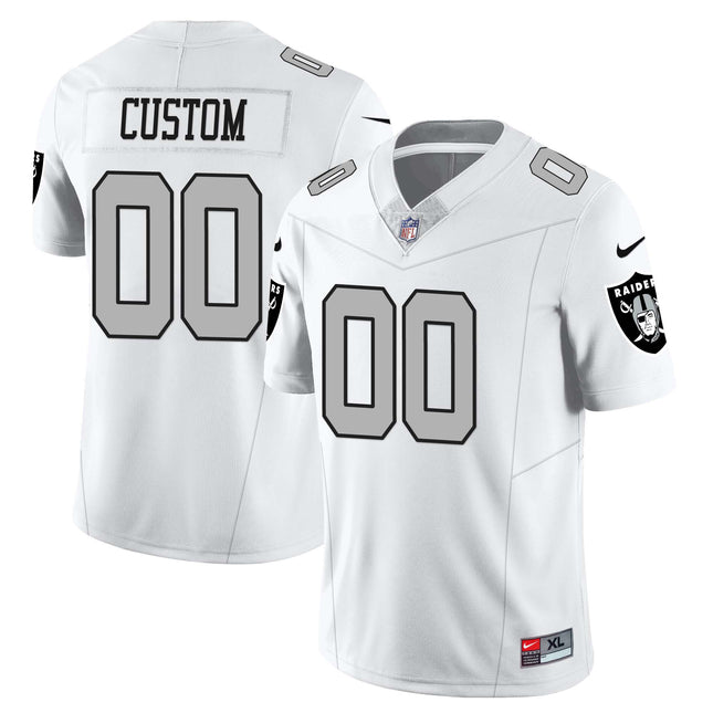 Custom Las Vegas Raiders 2023 Nevada Sliver State Patch Jersey - All Stitched