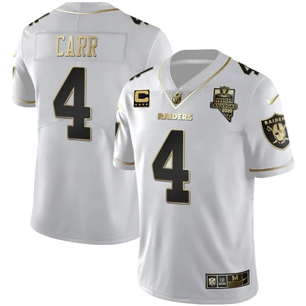 MEN'S LAS VEGAS RAIDERS INAUGURAL SEASON PATCH BLACK SILVER JERSEY - ALL STITCHED