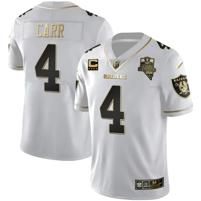 MEN'S LAS VEGAS RAIDERS INAUGURAL SEASON PATCH BLACK SILVER JERSEY - ALL STITCHED