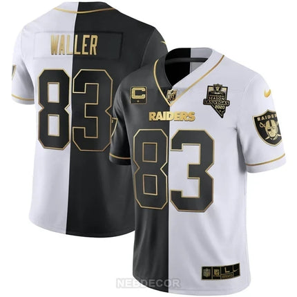 MEN'S LAS VEGAS RAIDERS INAUGURAL SEASON PATCH BLACK SILVER JERSEY - ALL STITCHED