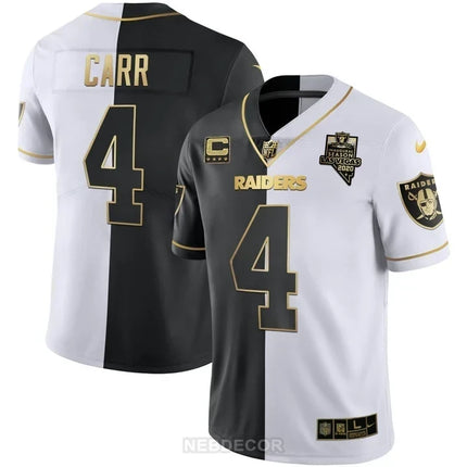 MEN'S LAS VEGAS RAIDERS INAUGURAL SEASON PATCH BLACK SILVER JERSEY - ALL STITCHED