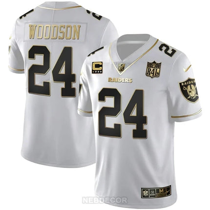 MEN'S LAS VEGAS RAIDERS RAIDER4LIFE PATCH WHITE GOLD AND BLACK GOLD JERSEY - ALL STITCHED