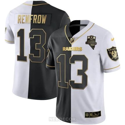 MEN'S LAS VEGAS RAIDERS INAUGURAL SEASON PATCH WHITE GOLD JERSEY - ALL STITCHED