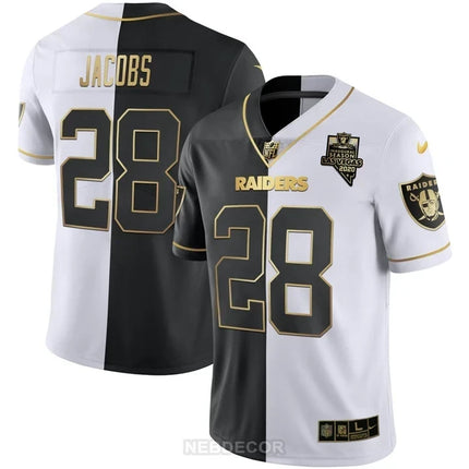 MEN'S LAS VEGAS RAIDERS INAUGURAL SEASON PATCH WHITE GOLD JERSEY - ALL STITCHED