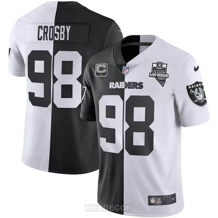 MEN'S LAS VEGAS RAIDERS INAUGURAL SEASON PATCH WHITE GOLD JERSEY - ALL STITCHED