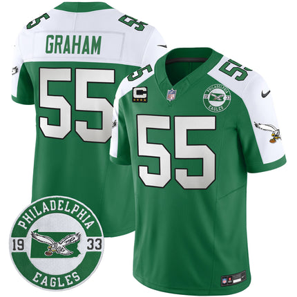 Men's Philadelphia Eagles 2024 Throwback Vapor Limited Jersey - Est. 1933 Patch - All Stitched