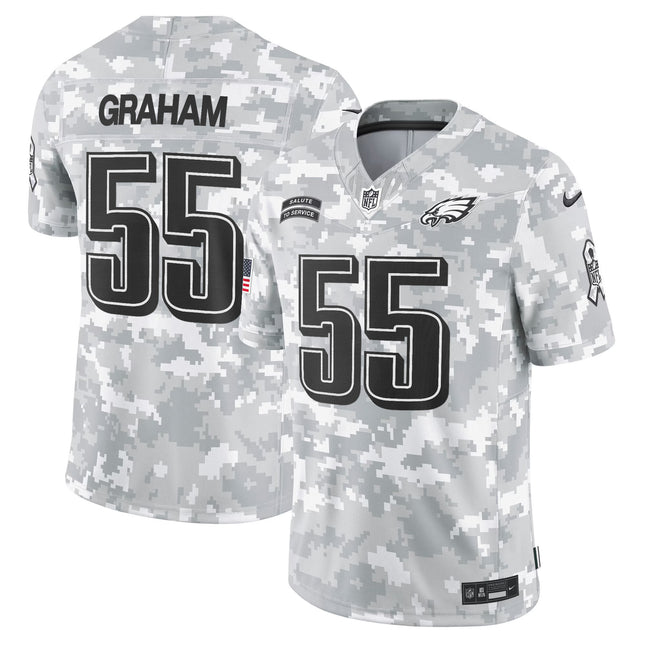 Philadelphia Eagles 2024 Salute to Service Vapor Limited Jersey - Arctic Camo - All Stitched