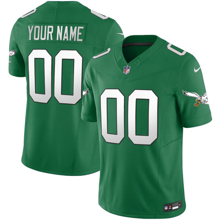 Eagles Throwback Kelly Vapor Limited Custom Jersey - All Stitched