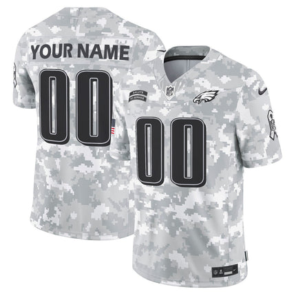 Arctic Camo Philadelphia Eagles 2024 Salute to Service Custom Jersey - All Stitched