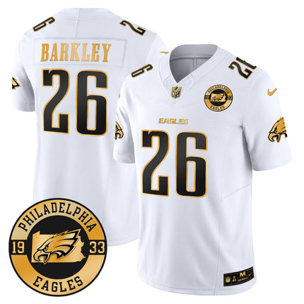 Men's Eagles 2024 Gold Vapor Limited Jersey - Est. 1933 Patch - All Stitched
