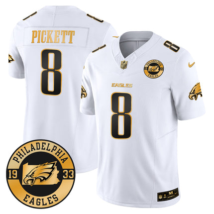 Men's Eagles 2024 Gold Vapor Limited Jersey - Est. 1933 Patch - All Stitched
