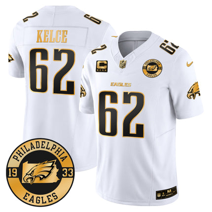 Men's Eagles 2024 Gold Vapor Limited Jersey - Est. 1933 Patch - All Stitched
