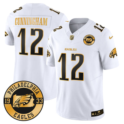 Men's Eagles 2024 Gold Vapor Limited Jersey - Est. 1933 Patch - All Stitched