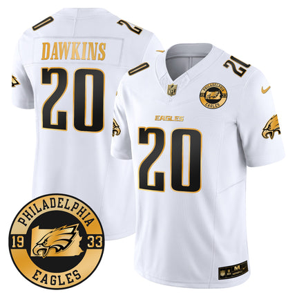 Men's Eagles 2024 Gold Vapor Limited Jersey - Est. 1933 Patch - All Stitched