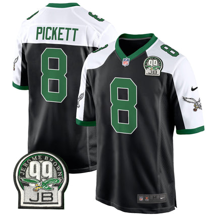 Men's Eagles Jerome Brown Patch Kelly Green Alternate Game Jersey - All Stitched