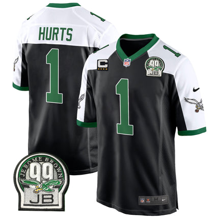 Men's Eagles Jerome Brown Patch Kelly Green Alternate Game Jersey - All Stitched