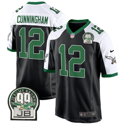 Men's Eagles Jerome Brown Patch Kelly Green Alternate Game Jersey - All Stitched