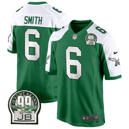 Men's Eagles Jerome Brown Patch Kelly Green Alternate Game Jersey - All Stitched