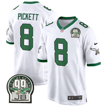 Men's Eagles Jerome Brown Patch Kelly Green Alternate Game Jersey - All Stitched