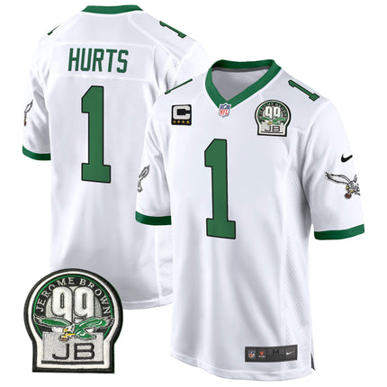 Men's Eagles Jerome Brown Patch Kelly Green Alternate Game Jersey - All Stitched