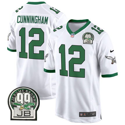 Men's Eagles Jerome Brown Patch Kelly Green Alternate Game Jersey - All Stitched