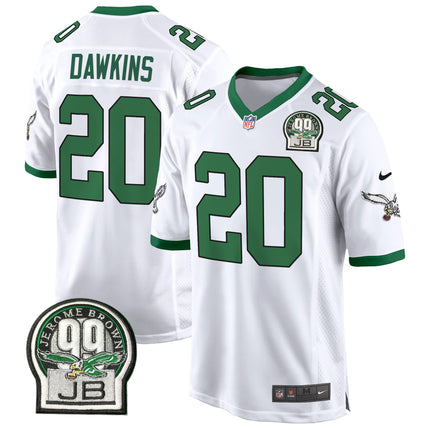 Men's Eagles Jerome Brown Patch Kelly Green Alternate Game Jersey - All Stitched
