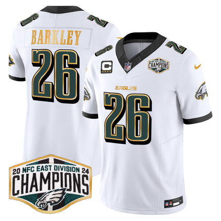 Men's Eagles 2024 NFC East Division Champions Gold Trim Vapor Limited Jersey - All Stitched