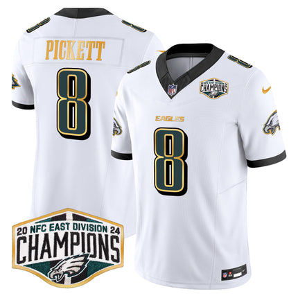 Men's Eagles 2024 NFC East Division Champions Gold Trim Vapor Limited Jersey - All Stitched