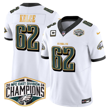 Men's Eagles 2024 NFC East Division Champions Gold Trim Vapor Limited Jersey - All Stitched