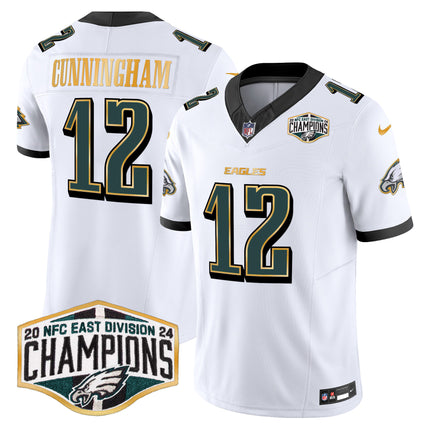 Men's Eagles 2024 NFC East Division Champions Gold Trim Vapor Limited Jersey - All Stitched