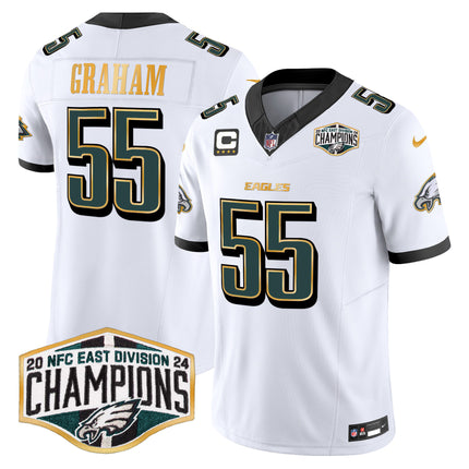 Men's Eagles 2024 NFC East Division Champions Gold Trim Vapor Limited Jersey - All Stitched