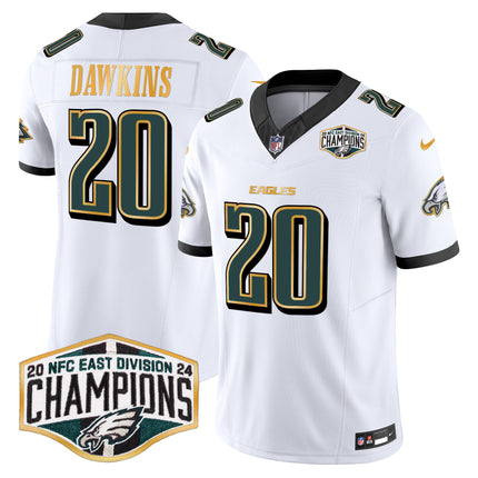 Men's Eagles 2024 NFC East Division Champions Gold Trim Vapor Limited Jersey - All Stitched