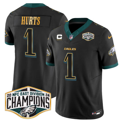 Men's Eagles 2024 NFC East Division Champions Gold Trim Vapor Limited Jersey - All Stitched