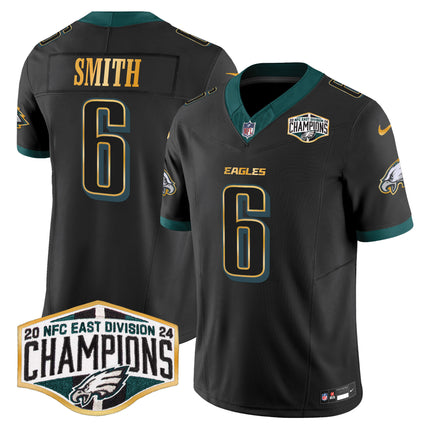 Men's Eagles 2024 NFC East Division Champions Gold Trim Vapor Limited Jersey - All Stitched