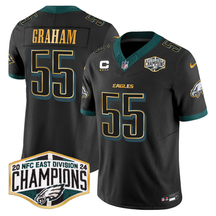Men's Eagles 2024 NFC East Division Champions Gold Trim Vapor Limited Jersey - All Stitched