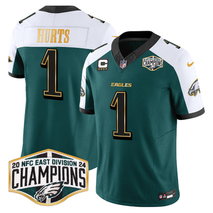 Men's Eagles 2024 NFC East Division Champions Gold Trim Vapor Limited Jersey - All Stitched
