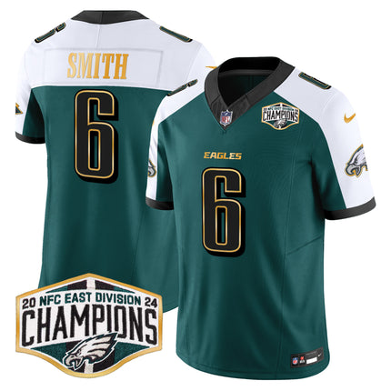 Men's Eagles 2024 NFC East Division Champions Gold Trim Vapor Limited Jersey - All Stitched