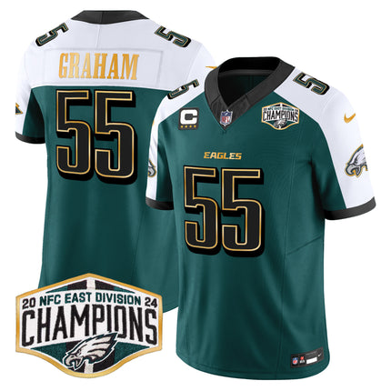 Men's Eagles 2024 NFC East Division Champions Gold Trim Vapor Limited Jersey - All Stitched