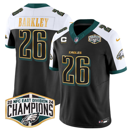 Men's Eagles 2024 NFC East Division Champions Gold Trim Vapor Limited Jersey - All Stitched