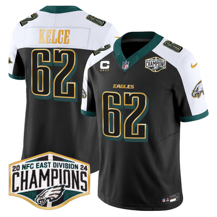 Men's Eagles 2024 NFC East Division Champions Gold Trim Vapor Limited Jersey - All Stitched