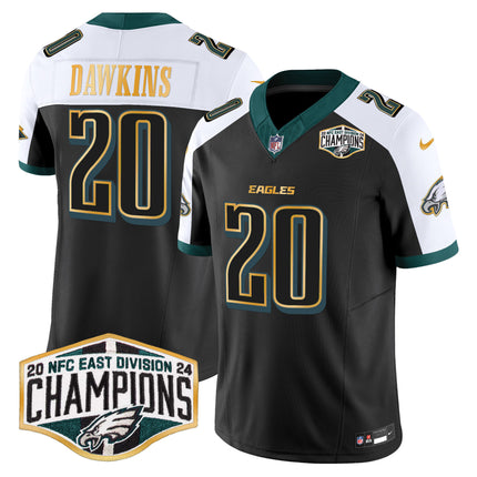 Men's Eagles 2024 NFC East Division Champions Gold Trim Vapor Limited Jersey - All Stitched
