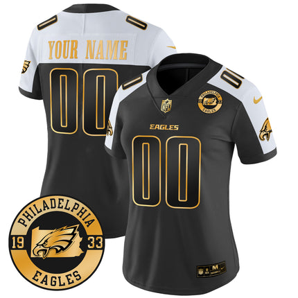 Eagles 2024 Gold Vapor Limited Custom Jersey - Est. 1933 Patch - All Stitched