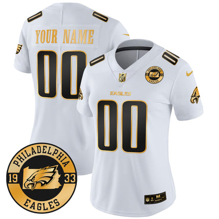 Eagles 2024 Gold Vapor Limited Custom Jersey - Est. 1933 Patch - All Stitched