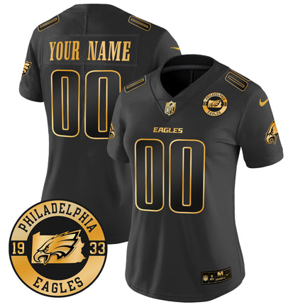 Eagles 2024 Gold Vapor Limited Custom Jersey - Est. 1933 Patch - All Stitched