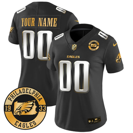 Eagles 2024 Gold Vapor Limited Custom Jersey - Est. 1933 Patch - All Stitched