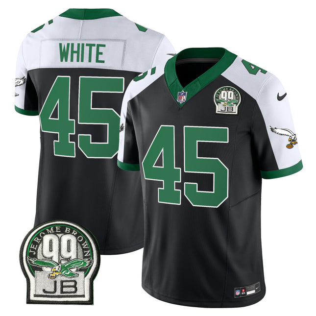 Men's Eagles Jerome Brown Patch Kelly Green Alternate Jersey V2 - All Stitched