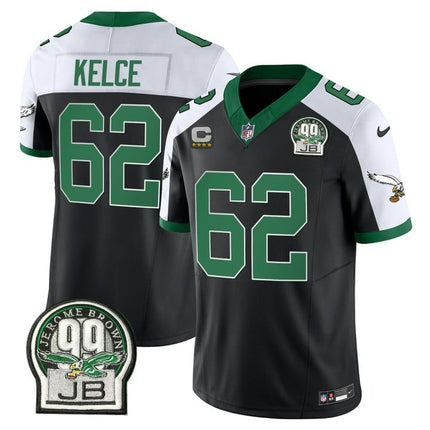 Men's Eagles Jerome Brown Patch Kelly Green Alternate Jersey V2 - All Stitched