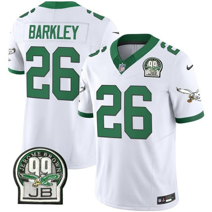 Men's Eagles Jerome Brown Patch Kelly Green Alternate Jersey V2 - All Stitched