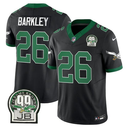 Men's Eagles Jerome Brown Patch Kelly Green Alternate Jersey V2 - All Stitched