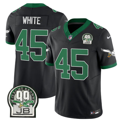 Men's Eagles Jerome Brown Patch Kelly Green Alternate Jersey V2 - All Stitched